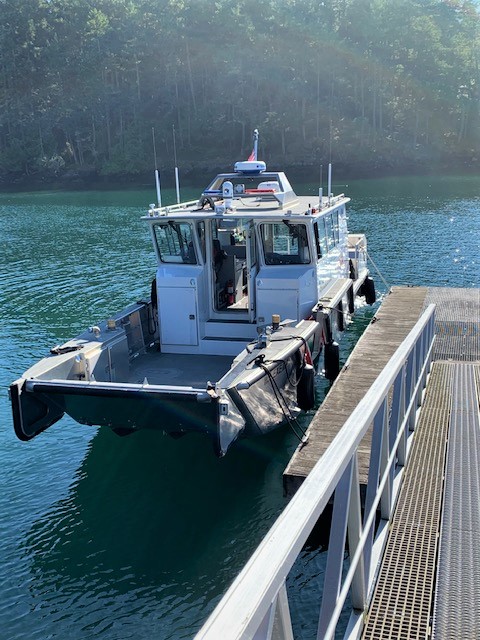 The fireboat docked at Shaw Island after a different water rescue and medical call The fireboat docked at Shaw Island after a different water rescue and medical call